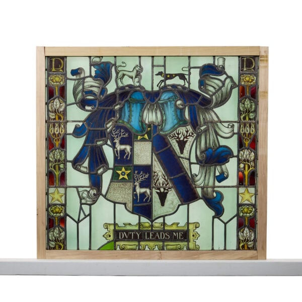 37287-1 19th Century Armorial Stained Glass Panel From Locko Park Derbyshire