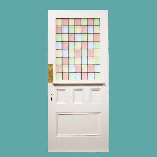 19th Century Door With Stained Glass Window