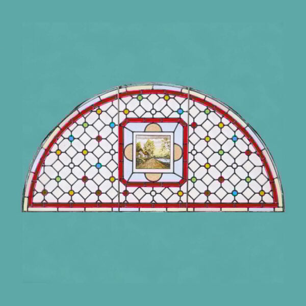 Victorian Style Stained Glass Overdoor Window