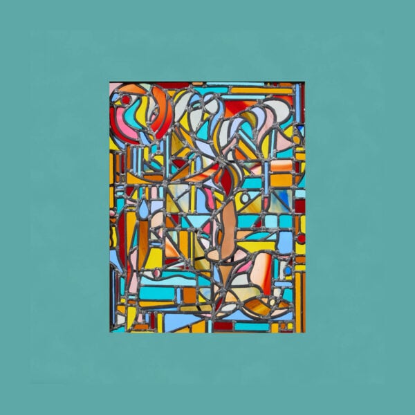 Reclaimed Abstract Stained Glass Panel