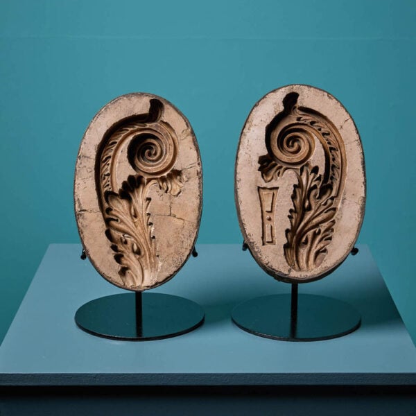 Pair Of Antique Carved Composite Floral Moulds Ex. Tucker Collection