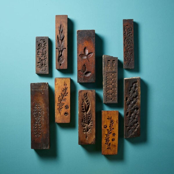 A Set Of Antique Carved Wooden Floral Moulds Ex. Tucker Collection