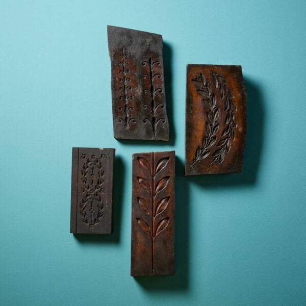 A Set Of Antique Carved Wooden Floral Moulds Ex. Tucker Collection