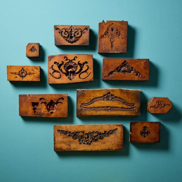 A Set Of Antique Carved Wooden Cartouche Moulds Ex. Tucker Collection