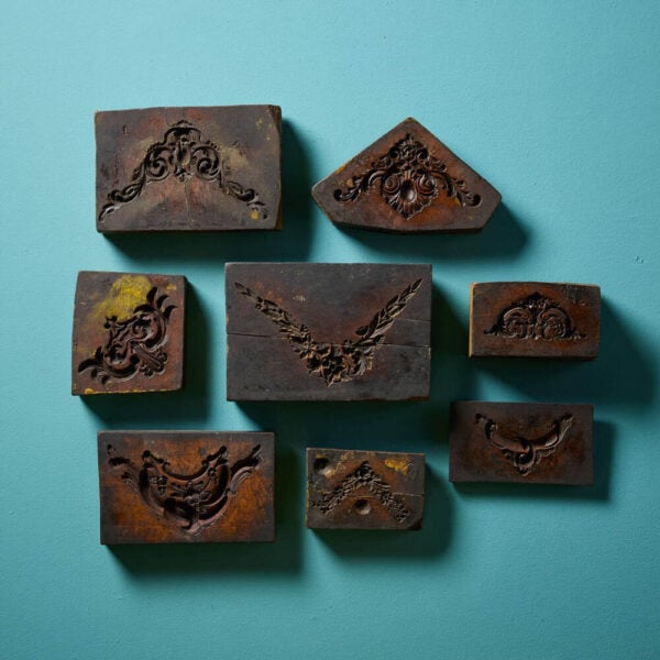 A Set Of Antique Carved Wooden Cartouche Moulds Ex. Tucker Collection