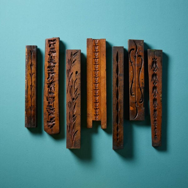 A Set Of Antique Carved Wooden Floral Moulds Ex. Tucker Collection