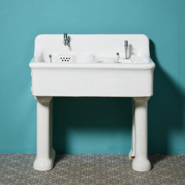 Large Victorian Glazed Stoneware Utility Sink On Legs