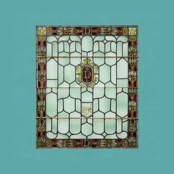 19th Century Monogram Stained Glass Panel From Locko Park Derbyshire