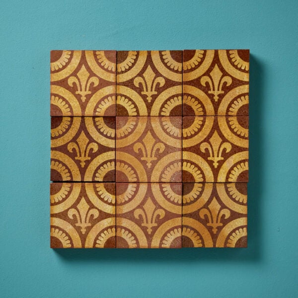 A Set of Nine Reclaimed Encaustic W.Godwin Tiles
