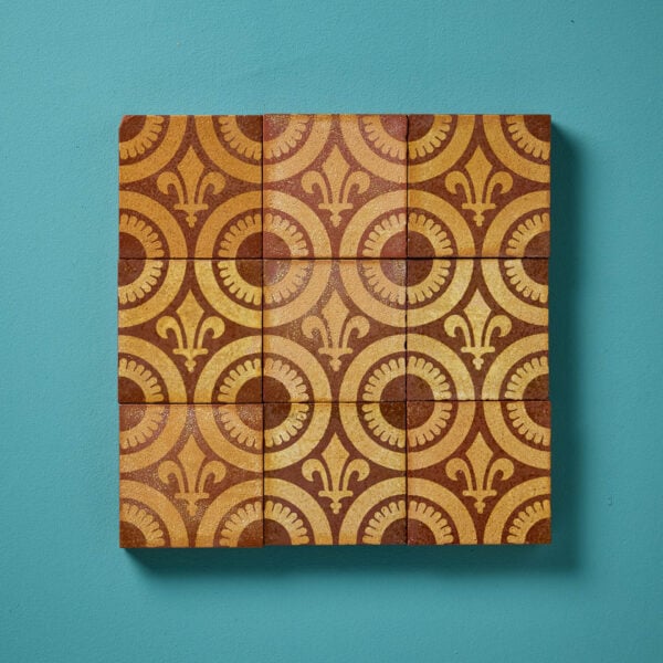 37583-1 A Set of Nine Reclaimed Encaustic W.Godwin Tiles