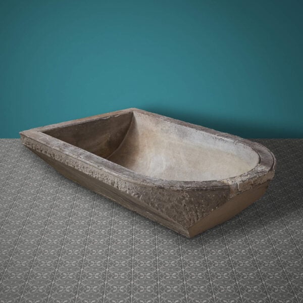 19th Century Curved Bardiglio Capella Marble Trough