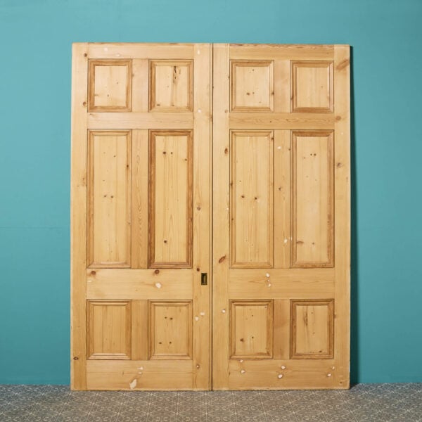 Set of Large Georgian Style 6-Panel Pine Double Doors