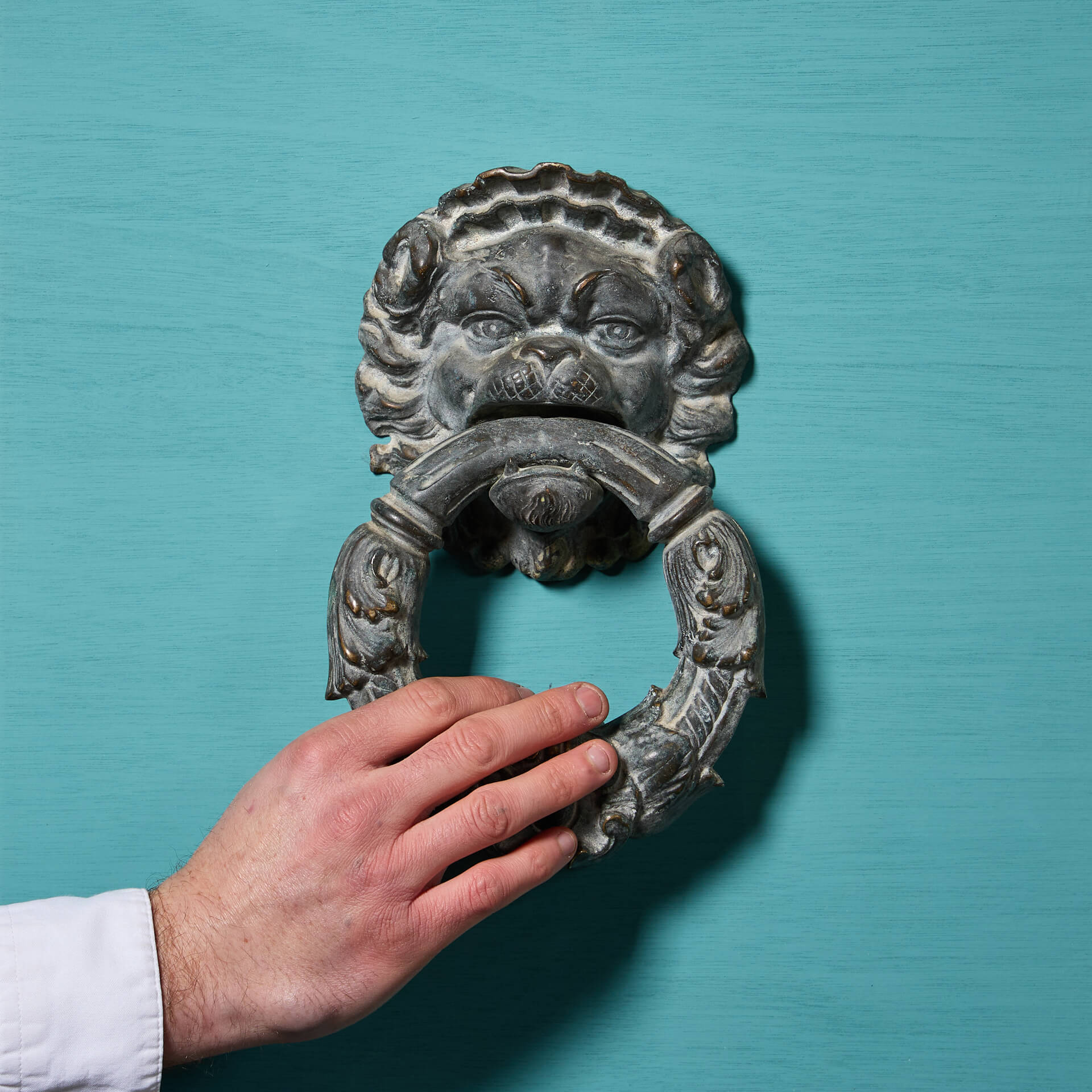 19th Century Neptune & Hippocampus Door Knocker After Alessandro