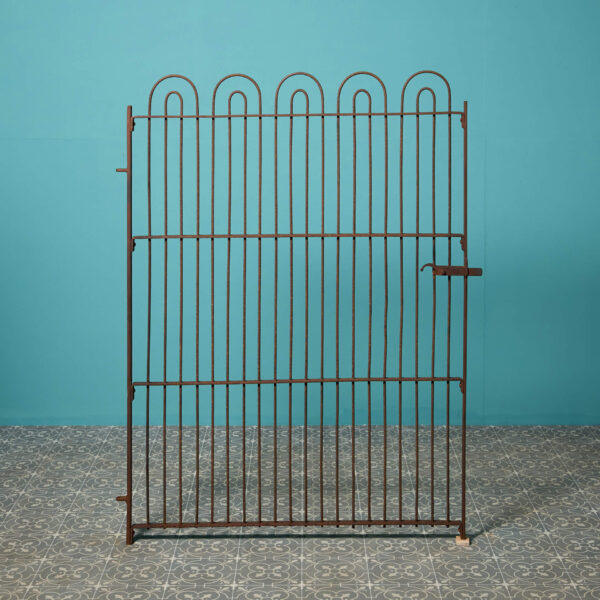 English 19th Century Wrought Iron Hoop Top Pedestrian Gate