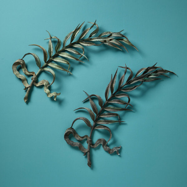 Pair of 19th Century Verdigris Bronze Palm Fronds