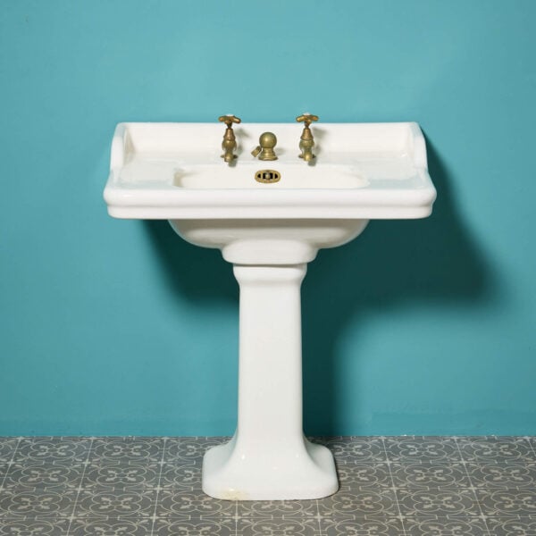 Reclaimed French 1920s Porcher Pedestal Sink