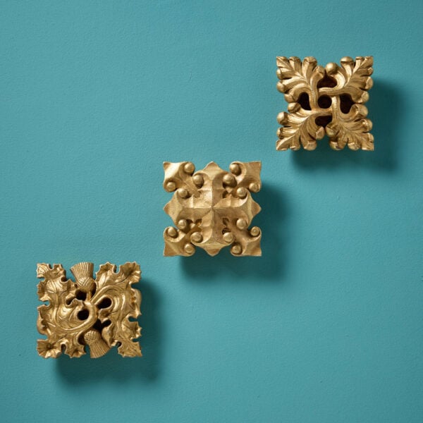 Set of 3 Handcarved 19th Century Foliate Carvings