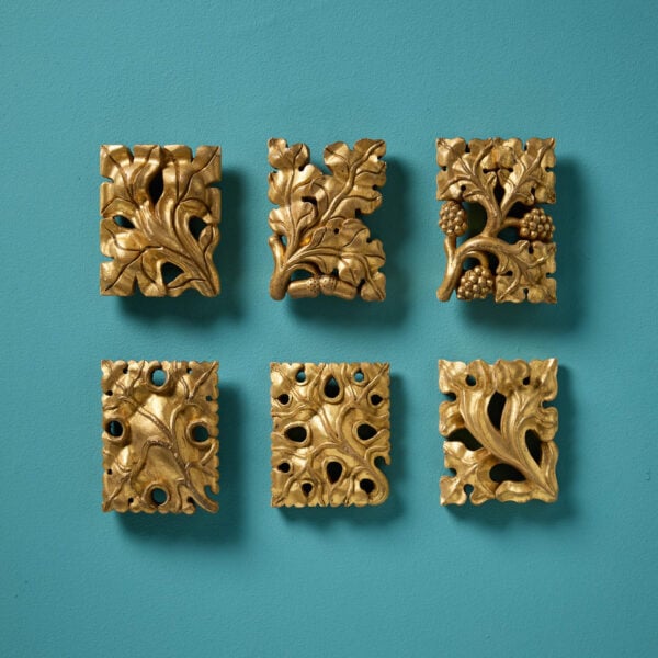 Set of Handcarved 19th Century Gilt Wood Embellishments