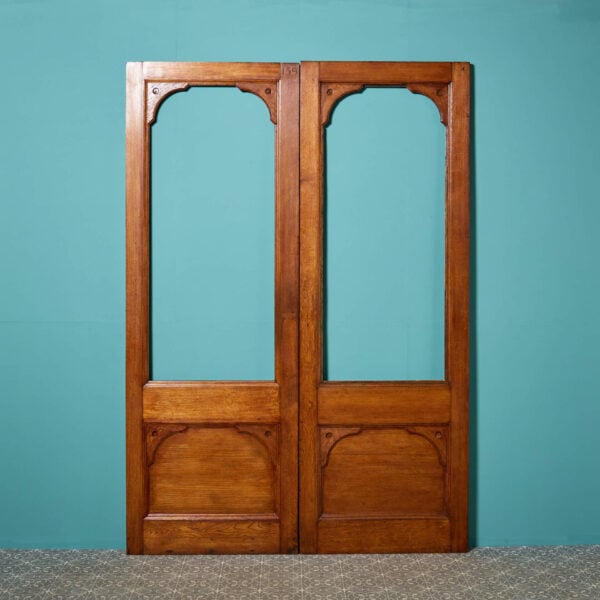 Reclaimed Pair of Edwardian Oak Doors For Glazing