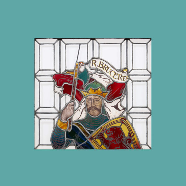 Antique Stained Glass Window Depicting Robert The Bruce