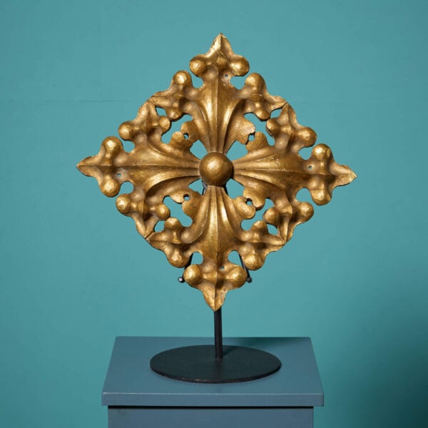 Antique Gilded Pine Decorative Carving on Stand