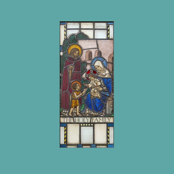 Antique Stained Glass Depiction of The Holy Family
