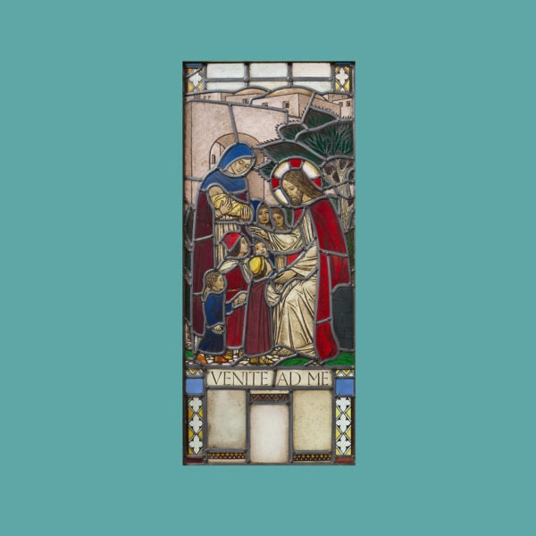 Antique Stained Glass Depiction of Jesus Performing A Blessing