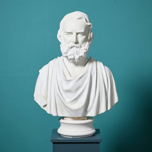 Neoclassical Plaster Bust of Henry Wadsworth Longfellow After Henry Hudson Kitson
