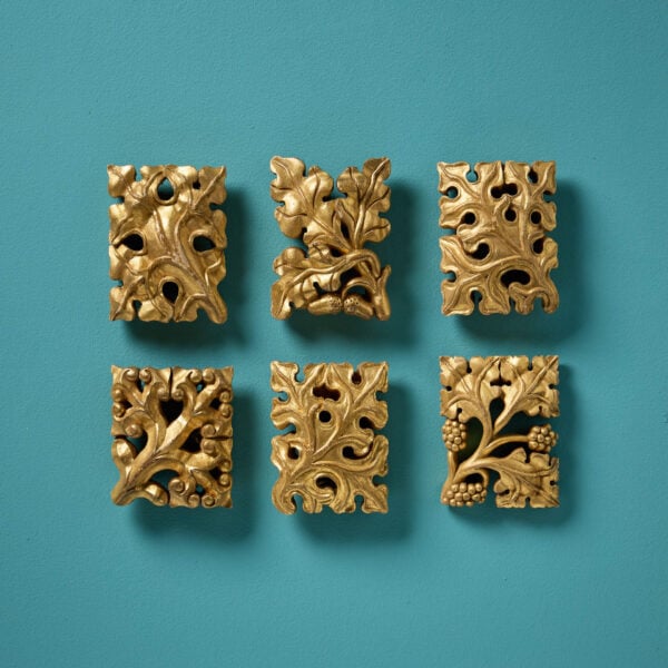 Set of 19th Century Handcarved Gilt Wood Embellishments