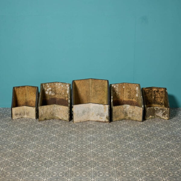 Set of 5 Graduated Stoneware Brutalist Style Planters