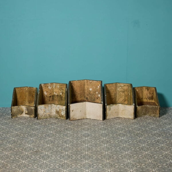 Set of 5 Midcentury Style Angular Stoneware Planters