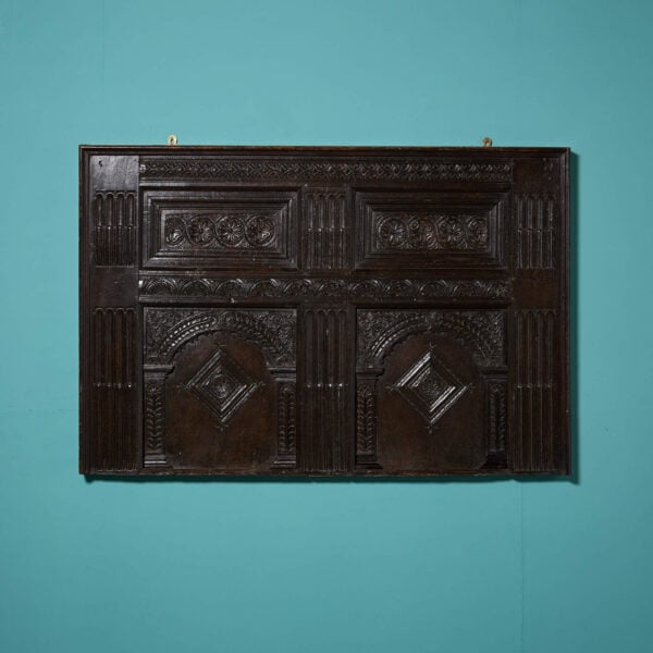 17th Century Jacobean Style Carved Oak Wall Panel or Headboard