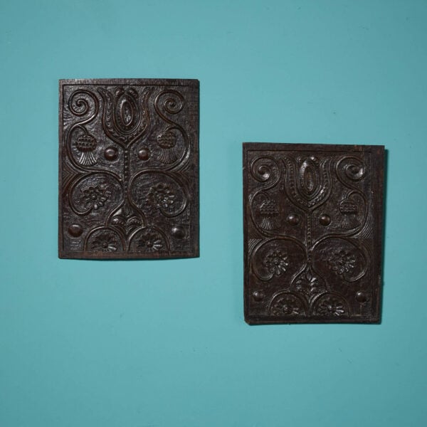 Pair of 17th Century Carved Oak Decorative Wall Panels