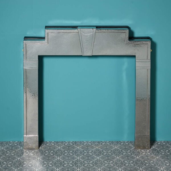 Striking 1920s Art Deco Stainless Steel Fireplace