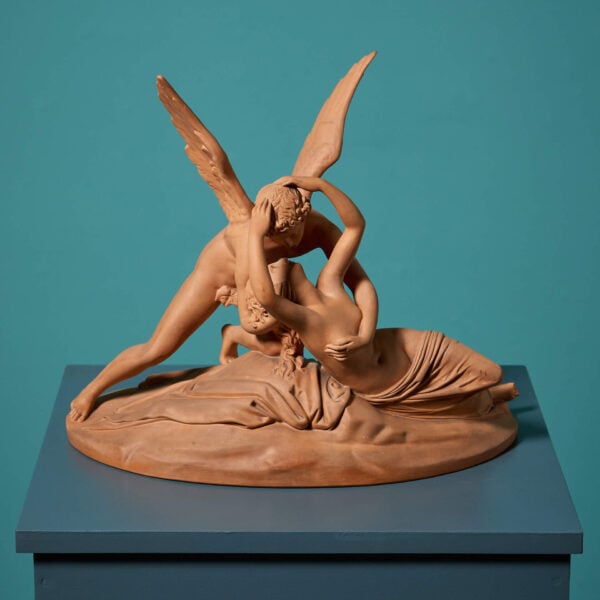 P. Ipsen (1815-1860) Terracotta Figure of Psyche Revived by Cupid's Kiss After Antonio Canova