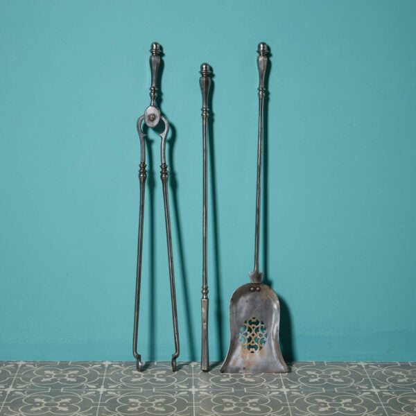 Set of George III Polished Steel Fire Tools