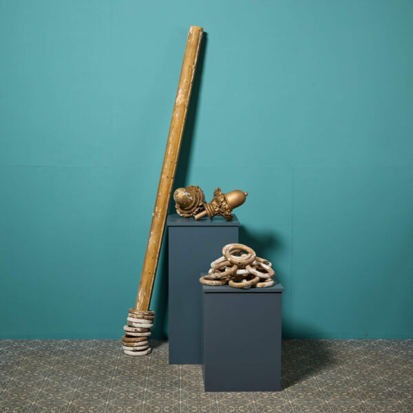 19th Century Oversized Country House Giltwood Curtain Pole