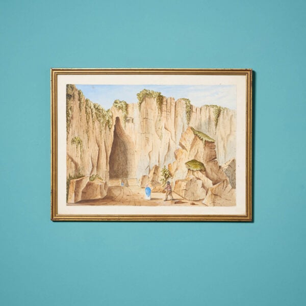 19th Century Grand Tour Watercolour of The Ear of Dionysius' at Syracuse