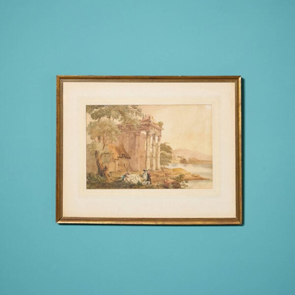 19th Century Grand Tour Watercolour of Roman Ruins