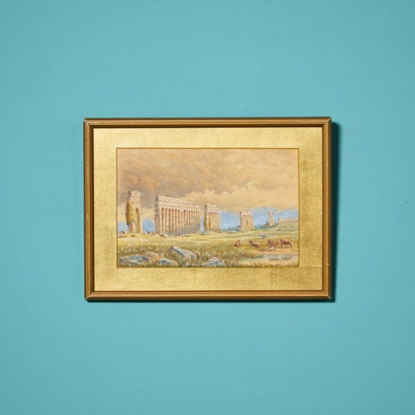 19th Century Grand Tour Watercolour of Ruins of the Ancient Aqueducts In The Campagna Romana