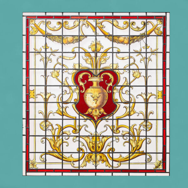 Large Victorian English Stained Glass Window