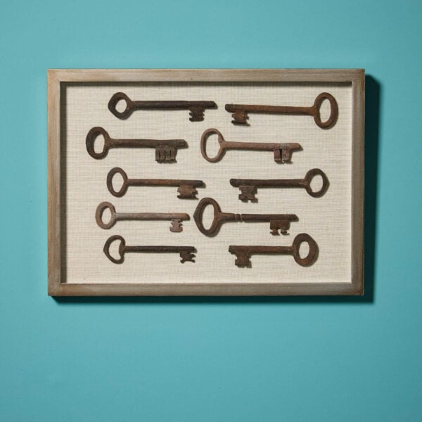 Set of 17th Century English Keys Framed