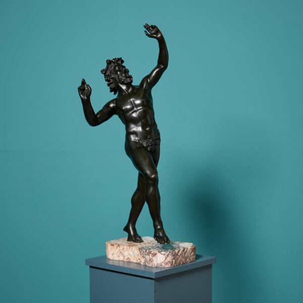 ‘Dancing Faun of Pompeii’ Large 19th Century Italian Bronze After the Antique