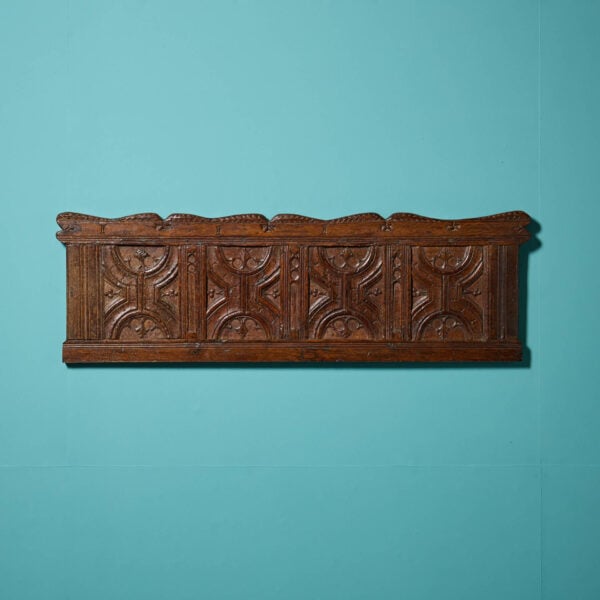 16th Century Hand Carved English Tudor Oak Panel