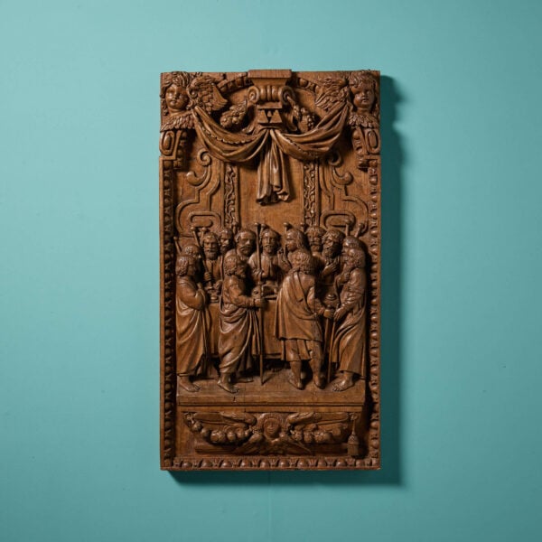 Large 17th Century Oak Carving Depicting the Last Supper
