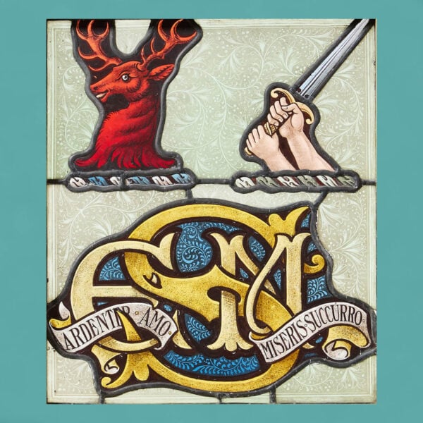 English 19th Century Heraldic Stained Glass Panel