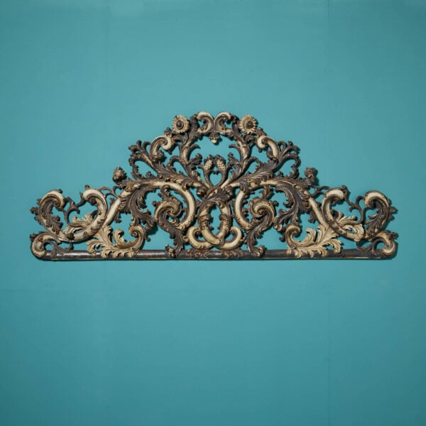 Hand Carved Italian Walnut Overdoor or Headboard