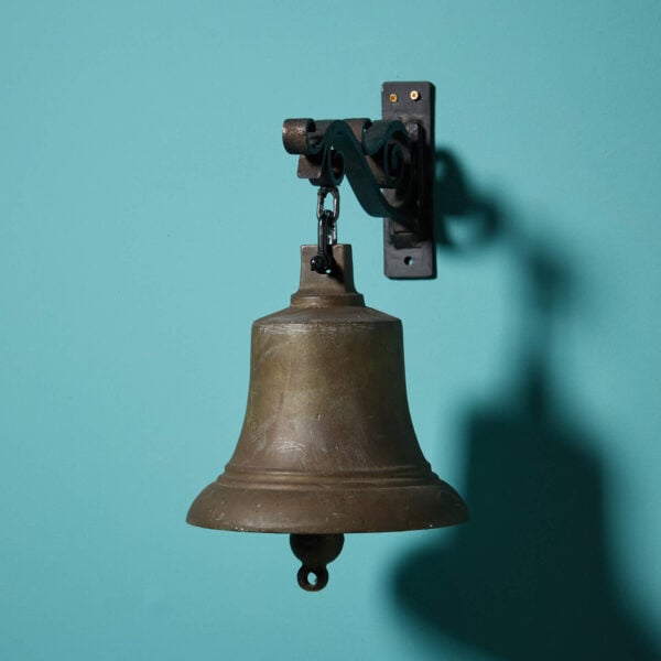 Antique Victorian Bronze Bell With Wrought Iron Bracket