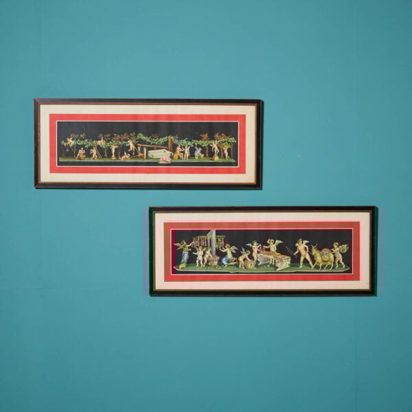 A Pair of 19th Century Geramia Discanno Hand Coloured Lithographs Depicting Pompeii