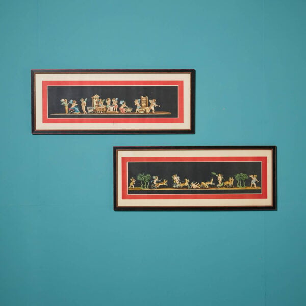 A Pair of 19th Century Geramia Discanno Hand Coloured Lithographs Depicting Pompeii
